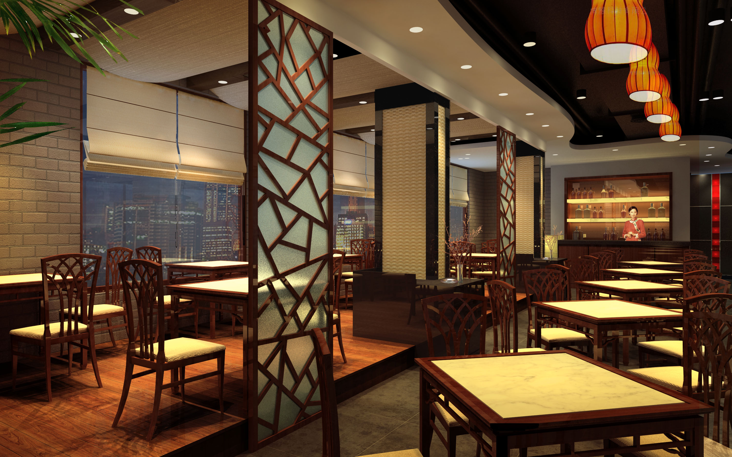 Không gian thiết kế nhà hàng Trung Quốc