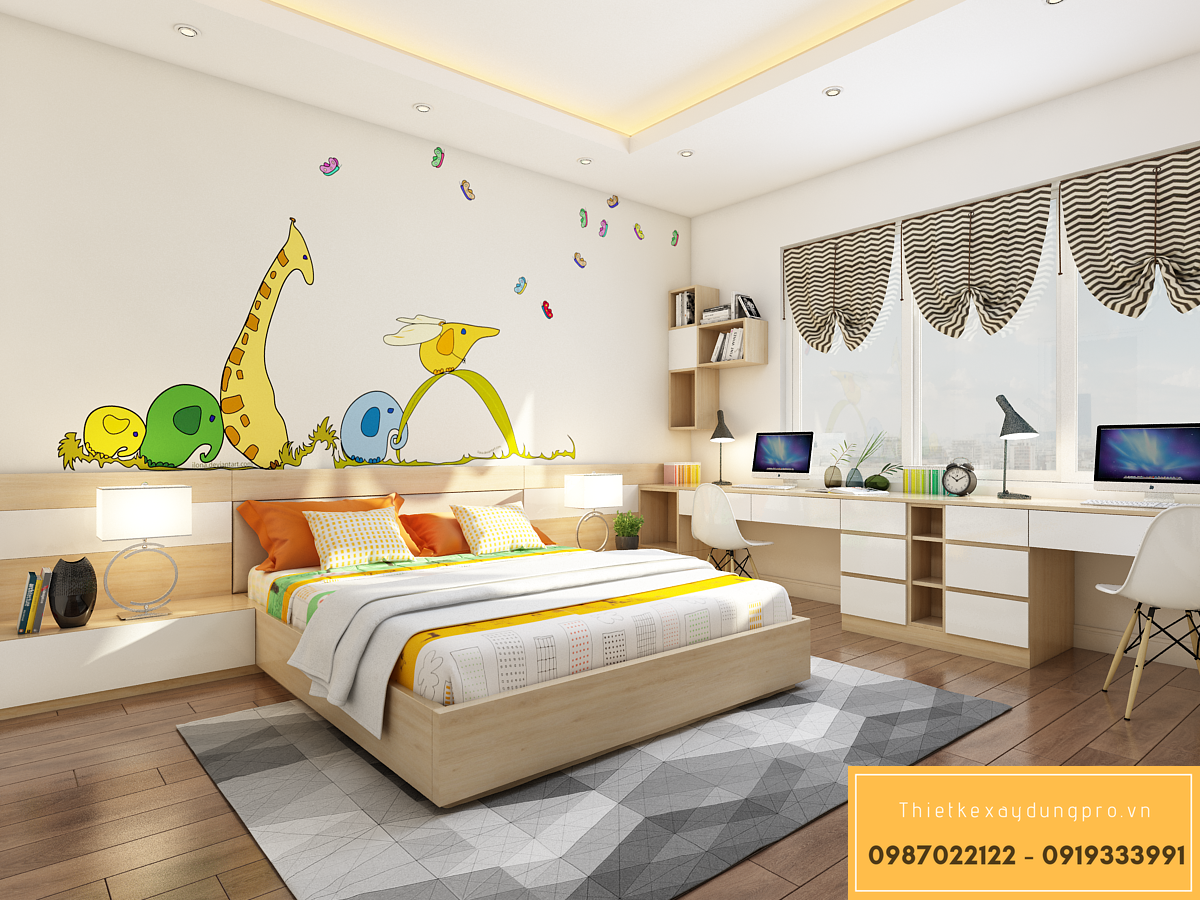 Phòng bé được tận dụng ánh sáng tự nhiên