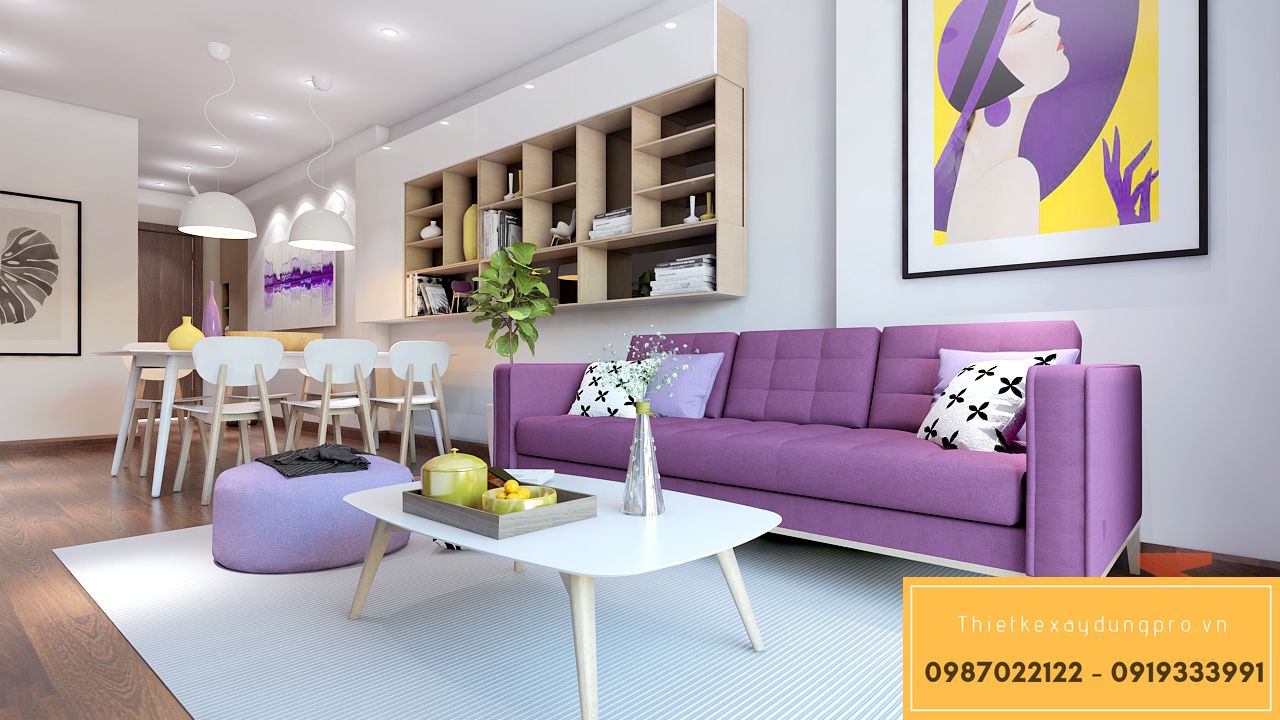thiet-ke-phong-khach-30m2_1 Bộ sofa màu tím cho không gian ấm cúng hơn