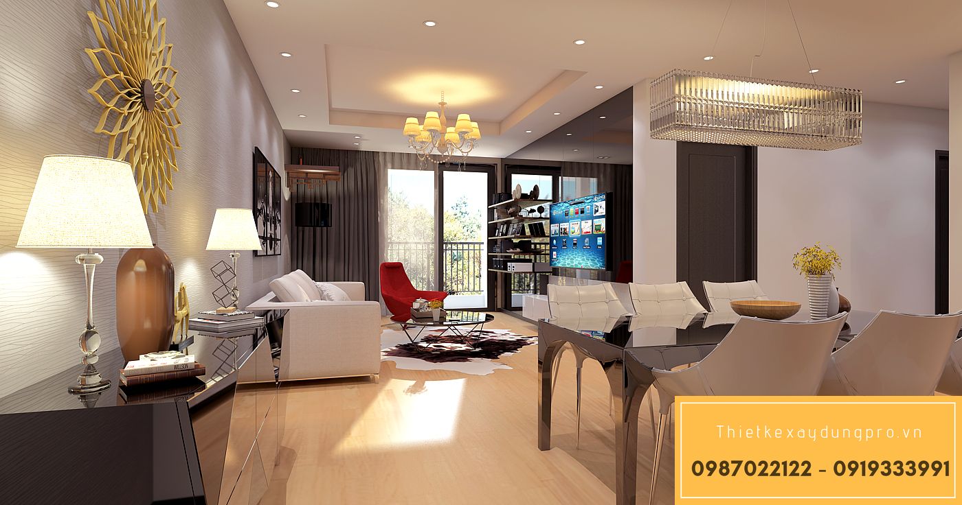 thiet-ke-phong-khach-30m2_11 Ánh sáng vàng cho không gian ấm cúng