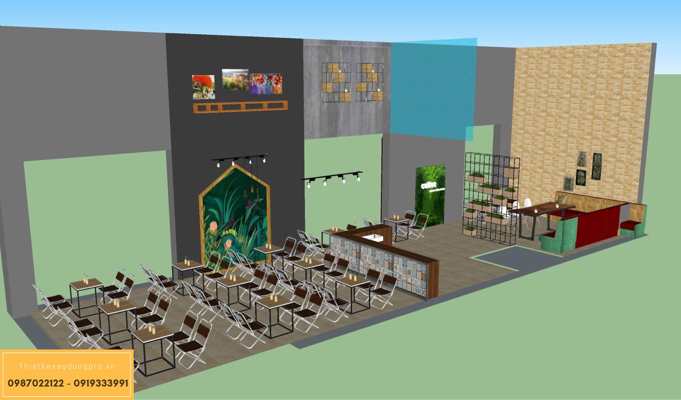 thiet-ke-quan-cafe-70m2-4 Mẫu thiết kế quán cafe 50m2