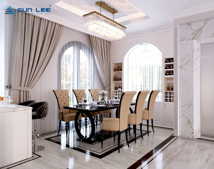 Phòng ăn thiết kế tạo không gian mở ấn tượng