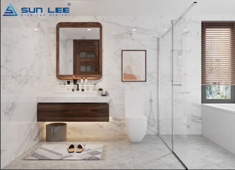 Mẫu thiết kế phòng tắm theo phong cách tối giản