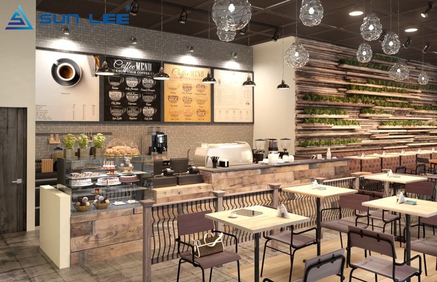 Mẫu thiết kế quán cafe phong rustic đẹp