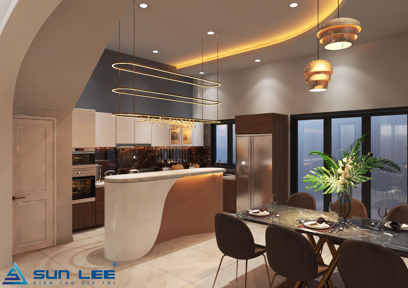 Nội thất phòng bếp biệt thự