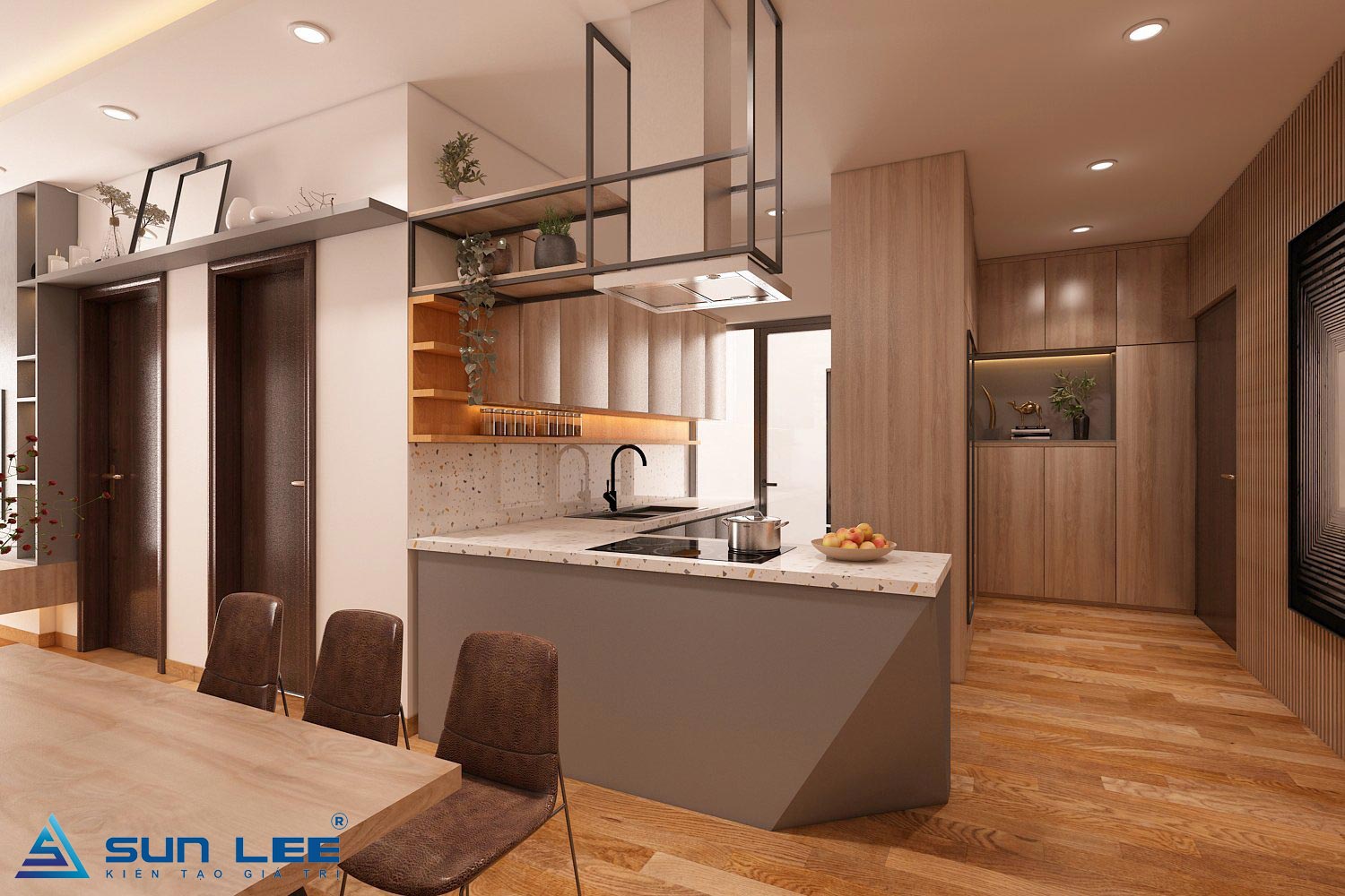 Việc sở hữu một căn hộ chung cư hiện đại và đẹp không chỉ đem lại sự thoải mái mà còn thể hiện phong cách sống và cá tính của gia chủ. Tuy nhiên, để biến ước mơ về căn hộ chung cư đẹp thành hiện thực, việc thi công nội thất chung cư đòi hỏi sự tư vấn, lựa chọn, và thiết kế tỉ mỉ. Trong bài viết này, chúng ta sẽ tìm hiểu về các yếu tố cần thiết để tạo nên một căn hộ chung cư đẹp và ấn tượng, từ việc lựa chọn vật liệu, thiết kế đến thi công hoàn thiện. Lựa chọn vật liệu và màu sắc trong thi công nội thất chung cư đẹp 1. Chọn vật liệu phù hợp Việc chọn vật liệu trang trí nội thất phù hợp là một trong những yếu tố quan trọng nhất để tạo nên một căn hộ chung cư đẹp. Dưới đây là một số loại vật liệu bạn có thể xem xét: -Gỗ tự nhiên: Gỗ tự nhiên là một lựa chọn phổ biến cho việc trang trí nội thất chung cư. Gỗ mang lại vẻ ấm áp, sang trọng và có tính bền bỉ cao. Bạn có thể sử dụng gỗ cho sàn, tủ kệ, bàn ghế và các chi tiết trang trí khác. -Gỗ MDF: Gỗ MDF (Medium Density Fiberboard) là một vật liệu phụ chế tạo từ gỗ ép và keo. Nó thường được sử dụng để làm tủ bếp, tủ quần áo và các chi tiết trang trí khác. Gỗ MDF có độ bền cao và có thể được hoàn thiện với nhiều màu sắc và hoa văn. -Kim loại: Kim loại như thép không gỉ, nhôm và đồng có thể được sử dụng để làm các bộ ghế, bàn và các chi tiết trang trí khác. Kim loại mang lại vẻ hiện đại và công nghiệp cho không gian. -Da và vải: Da và vải là lựa chọn tốt cho việc trang trí ghế sofa, giường ngủ và ghế ăn. Chúng đem lại sự thoải mái và mềm mại cho không gian. 2. Màu sắc sáng tạo Lựa chọn màu sắc là một phần quan trọng trong việc thi công nội thất chung cư đẹp. Màu sắc có thể tạo ra sự hài hòa, tạo điểm nhấn và tạo cảm giác thoải mái. Dưới đây là một số ý tưởng về màu sắc: -Trắng và đen: Kết hợp giữa trắng và đen làm cho căn hộ trở nên sang trọng và hiện đại. Trắng mang lại sự tinh tế và độ sáng, trong khi đen tạo điểm nhấn và sâu sắc. -Màu xanh dương: Màu xanh dương mang lại cảm giác yên bình và mát mẻ. Nó thích hợp cho các căn hộ gần biển hoặc có thiên nhiên xung quanh. -Màu ghi bạc: Màu ghi bạc làm cho không gian trở nên sang trọng và thanh lịch. Nó thường được sử dụng trong việc trang trí nội thất phòng khách và phòng ngủ. Thi công nội thất chung cư đẹp trọn gói gồm những hạng mục gì? Khi bạn quyết định thi công nội thất chung cư đẹp trọn gói, bạn đang tìm kiếm một giải pháp toàn diện để biến căn hộ của mình thành một không gian sống hoàn hảo và đáng mơ ước. Quá trình này bao gồm nhiều hạng mục công việc khác nhau, từ thiết kế, lựa chọn vật liệu đến thi công và hoàn thiện trang trí. Dưới đây là những hạng mục quan trọng thường được bao gồm trong dự án thi công nội thất chung cư đẹp trọn gói: -Thi công cải tạo phần thô: Đối với nhiều căn hộ chung cư cũ hoặc đã sử dụng một thời gian dài, việc cải tạo phần thô là bước đầu tiên. Điều này bao gồm việc loại bỏ các thành phần cũ không còn cần thiết, thay đổi cấu trúc không gian, và làm sáng bừa không gian ban đầu để chuẩn bị cho việc thi công nội thất mới. -Thi công điện nước: Việc thi công điện nước là một phần quan trọng để đảm bảo rằng hệ thống điện và nước trong căn hộ hoạt động một cách an toàn và hiệu quả. Điều này bao gồm việc lắp đặt điện, điều hòa không khí, thiết bị nước, bảng điều khiển và các thành phần liên quan khác. -Thi công trần – sàn: Việc thi công trần và sàn đóng vai trò quan trọng trong việc tạo ra không gian sống đẹp và thoải mái. Trần thạch cao là một lựa chọn phổ biến để tạo ra các hình thức trần đẹp và hiện đại, trong khi sàn gỗ, gạch ceramic, hoặc đá tự nhiên có thể được sử dụng để làm sàn, tạo nên sự ấm cúng và tiện nghi. -Thi công thạch cao – sơn bả: Việc thi công thạch cao và sơn bả giúp tạo nên không gian sáng và thoải mái. Thạch cao có thể được sử dụng để tạo ra các bức trần, tạo hình và vật trang trí khác nhau. Sơn bả sẽ tạo nên màu sắc và vẻ đẹp cho các bức tường, tạo nền cho việc trang trí nội thất sau này. -Thi công trang trí nội thất: Cuối cùng, việc thi công trang trí nội thất là bước cuối cùng để tạo nên một không gian sống đẹp và thoải mái. Bạn có thể thêm các chi tiết trang trí như tranh, thảm, đèn trang trí, cây cảnh, và nhiều vật trang sức khác để tạo nên không gian độc đáo và phong cách. Tại sao nên lựa chọn đúng đơn vị thi công nội thất ? -Chất lượng công việc: Một đơn vị thi công uy tín thường có đội ngũ thợ lành nghề, có kiến thức và kỹ thuật cần thiết để thực hiện các công việc một cách chuyên nghiệp. Điều này đảm bảo rằng bạn sẽ nhận được sản phẩm cuối cùng chất lượng, đẹp mắt và bền bỉ. -Tuân thủ tiến độ: Đơn vị uy tín thường cam kết và tuân thủ tiến độ thi công. Điều này giúp bạn có kế hoạch và sắp xếp cuộc sống của mình một cách thuận lợi, không phải lo lắng về sự trễ hẹn không cần thiết. -Bảo hành và dịch vụ sau bán hàng: Đơn vị uy tín thường có chính sách bảo hành rõ ràng và cam kết dịch vụ sau bán hàng tốt. Nếu có vấn đề xảy ra sau khi hoàn thiện dự án, bạn có thể yên tâm rằng họ sẽ hỗ trợ bạn giải quyết. -Khả năng tư vấn thiết kế: Nhiều đơn vị uy tín không chỉ thực hiện thi công mà còn có khả năng tư vấn thiết kế. Điều này giúp bạn có một góc nhìn chuyên nghiệp và sáng tạo cho căn hộ của bạn. Yếu tố cần xem xét khi lựa chọn đơn vị thi công nội thất uy tín: Kiểm tra kinh nghiệm của đơn vị thi công bằng cách xem xét các dự án đã hoàn thành trước đó. Hỏi về số năm hoạt động và các chứng chỉ liên quan. -Uy tín và đánh giá: Tra cứu về uy tín của đơn vị qua đánh giá từ khách hàng trước đó. Bạn có thể tìm kiếm trên mạng, tham khảo ý kiến từ người quen, hoặc yêu cầu đơn vị cung cấp danh sách các dự án đã thực hiện để bạn kiểm tra. -Giấy phép và bảo hiểm: Đảm bảo rằng đơn vị thi công có đủ giấy phép hoạt động và bảo hiểm hợp pháp. Điều này làm đảm bảo tính hợp pháp và an toàn cho dự án của bạn. -Khả năng tư vấn thiết kế: Kiểm tra xem đơn vị có khả năng tư vấn và tham gia vào quá trình thiết kế không. Khả năng này giúp bạn tối ưu hóa không gian và có sự thống nhất trong thiết kế. -Ngân sách: So sánh giá cả và khả năng của đơn vị với ngân sách của bạn. Hãy nhớ rằng giá thấp không phải lúc nào cũng đảm bảo chất lượng. -Hợp đồng rõ ràng: Trước khi bắt đầu, đảm bảo rằng bạn và đơn vị thi công đã ký hợp đồng có chứa đầy đủ thông tin về dự án, tiến độ, và điều kiện thanh toán. -Khả năng trò chuyện và hiểu nhau: Cuối cùng, hãy thử trò chuyện và làm việc với đơn vị thi công để đảm bảo bạn có thể hiểu và giao tiếp với nhau một cách hiệu quả. Mối quan hệ tốt giữa bạn và đội thi công là quan trọng để dự án diễn ra suôn sẻ. Quy trình thiết kế thi công nội thất chung cư tại SUNLEE SUNLEE tự hào là một đơn vị chuyên nghiệp trong lĩnh vực thiết kế và thi công nội thất chung cư. Chúng tôi cam kết đem đến cho khách hàng những không gian sống đẹp và tiện nghi thông qua quy trình thiết kế và thi công tỉ mỉ. Dưới đây là quy trình chi tiết mà chúng tôi thực hiện để đảm bảo rằng dự án của bạn được hoàn thành một cách chất lượng và đáp ứng mọi yêu cầu của bạn. -Khảo sát thực tế – ký hợp đồng thi công: Bước đầu tiên của quy trình là cuộc khảo sát thực tế. Tại đây, SUNLEE luôn lắng nghe và hiểu rõ ý định của bạn về căn hộ chung cư. Sau đó, chúng tôi sẽ tiến hành khảo sát căn hộ của bạn để đánh giá tình trạng hiện tại và các yếu tố ảnh hưởng đến việc thiết kế và thi công. Khi đã thống nhất mọi thứ sẽ tiến hành ký hợp đồng thi công. -Đo đạc, khảo hiện trạng trước thi công: Sau khi đã có hợp đồng, đội ngũ của chúng tôi sẽ tiến hành đo đạc và khảo sát hiện trạng của căn hộ. Điều này bao gồm việc đo kích thước, xác định vị trí cửa, cửa sổ, ống nước, ống điện, và các yếu tố cấu trúc nào khác có thể ảnh hưởng đến việc thiết kế và thi công. -Thi công, cải tạo phần thô: Bước tiếp theo trong quy trình là thi công và cải tạo phần thô. Chúng tôi sẽ tiến hành các công việc cơ bản như loại bỏ các thành phần cũ không còn cần thiết, thay đổi cấu trúc không gian, và làm sạch không gian ban đầu để chuẩn bị cho việc thi công nội thất mới. -Sản xuất các sản phẩm nội thất theo thiết kế tại xưởng: Chúng tôi có xưởng sản xuất nội thất riêng, nơi chúng tôi tạo ra các sản phẩm nội thất theo thiết kế đã được chốt. Tại đây, các sản phẩm như tủ kệ, bàn, ghế, và các thành phần nội thất khác được sản xuất với sự tỉ mỉ và chất lượng cao. Việc sản xuất tại xưởng giúp đảm bảo sự chính xác và kiểm soát được tiến độ sản xuất. -Thi công trang trí nội thất: Sau khi đã hoàn thành các công việc cơ bản, chúng tôi tiến hành thi công trang trí nội thất. Tại đây, các sản phẩm nội thất đã được sản xuất tại xưởng sẽ được lắp đặt vào vị trí đã được xác định trong thiết kế. Các công việc trang trí như lắp đặt đèn, thảm, tranh và các chi tiết khác sẽ được thực hiện để tạo nên không gian sống đẹp và thoải mái. -Vệ sinh, nghiệm thu bàn giao: Cuối cùng, sau khi tất cả các công việc đã hoàn thành, chúng tôi tiến hành vệ sinh kỹ thuật để đảm bảo sự sạch sẽ và sẵn sàng cho việc sử dụng. Sau đó, quá trình nghiệm thu bàn giao sẽ diễn ra, trong đó bạn và đội thi công sẽ kiểm tra tất cả các công việc đã hoàn thành và đảm bảo rằng chúng đáp ứng các tiêu chuẩn và yêu cầu ban đầu. Thi công nội thất chung cư đẹp đòi hỏi sự tư vấn, lựa chọn, thiết kế, và thi công tỉ mỉ. Tuy nhiên, với sự tỉ mỉ và tâm huyết, bạn có thể biến ước mơ về một căn hộ chung cư đẹp thành hiện thực. Sử dụng những yếu tố về vật liệu, màu sắc, thiết kế và ánh sáng để tạo nên không gian sống hoàn hảo theo phong cách riêng của bạn. Thi công nội căn hộ chung cư đẹp đòi hỏi sự tư vấn, lựa chọn, thiết kế, và thi công tỉ mỉ.