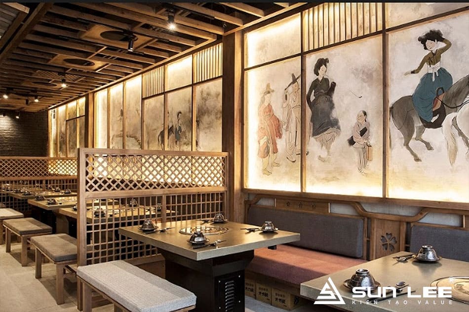 Thiết kế nhà hàng buffet bình dân phong cách Hàn Quốc