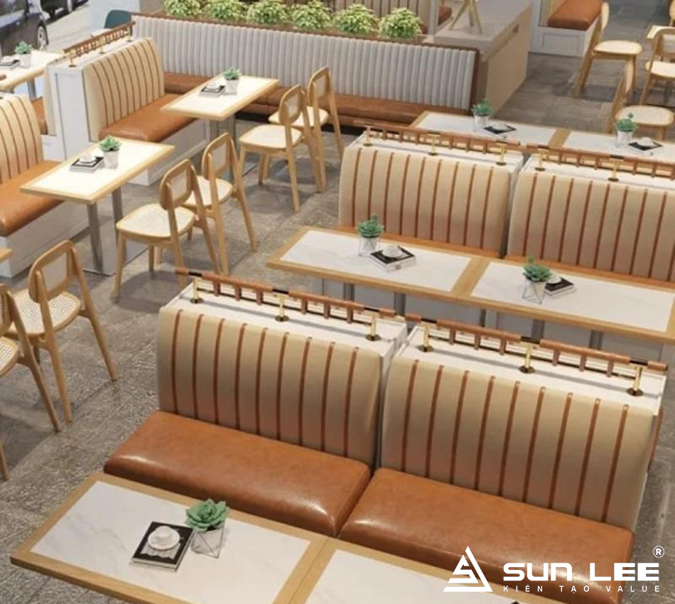 Ghế sofa nhà hàng có thiết kế mềm, êm, thoải mái