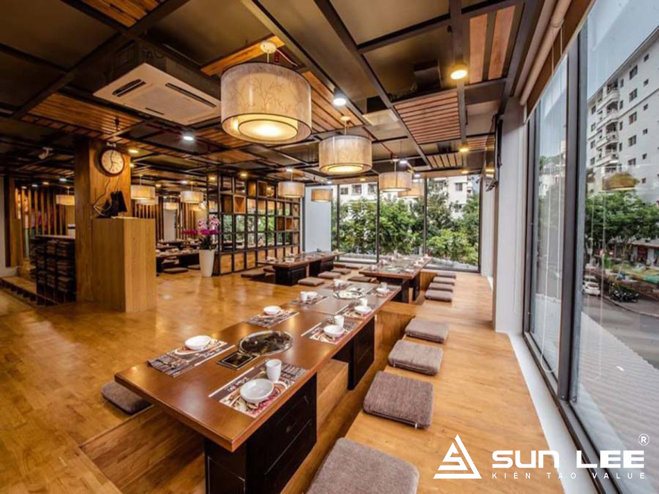 Trang trí trần nhà hàng Hàn Quốc